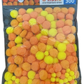 300 פונפונים גווני אש גדלים שונים