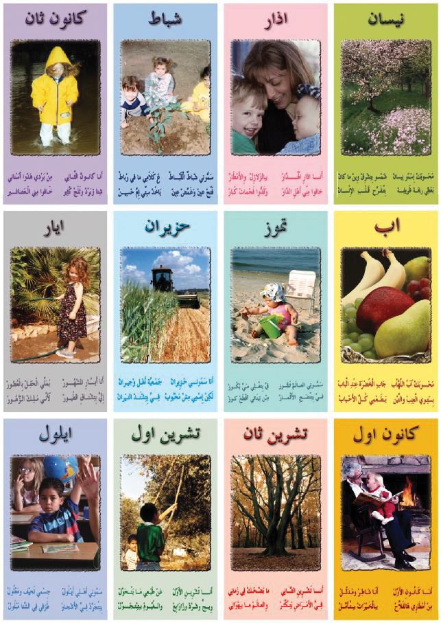 ערכת חודשי השנה- דוגמה 2- ערבית