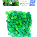 300 פונפונים גוונים ירוקים
