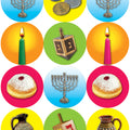 מדבקות סמלי חנוכה 30 מ"מ