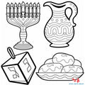 יצירה סמלי חנוכה לצביעה וקישוט