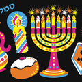 סמלי חנוכה גדולים זוהרים באולטרה