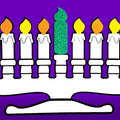 יצירה חנוכייה עם להבות סול ושמש זוהר