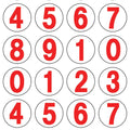 מדבקות מספרים 22 מ"מ אדום