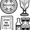 יצירה סמלי פסח לצביעה וקישוט