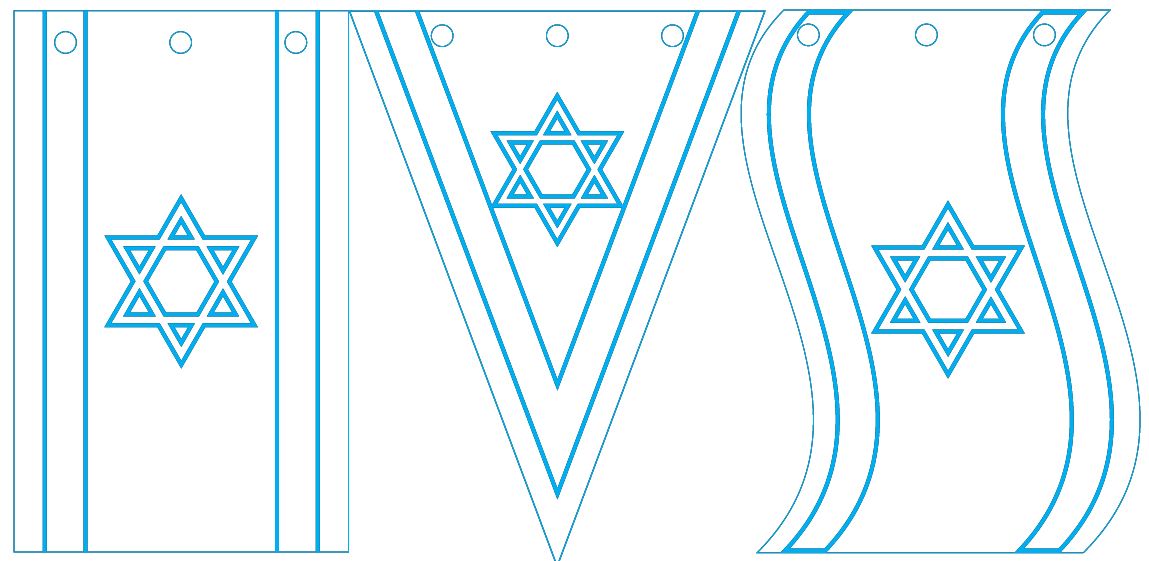 יצירה שרשרת דגלים לצביעה
