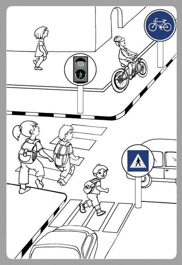 יצירה זהירות בדרכים+ מדבקות