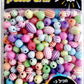 חרוזי פלסטיק פסטל פסים- חסר במלאי!
