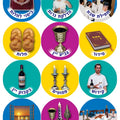 מדבקות סמלי שבת- 30 מ"מ