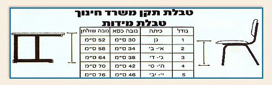 שולחן בית ספר מחולק ומעוצב (מחיר ליח')