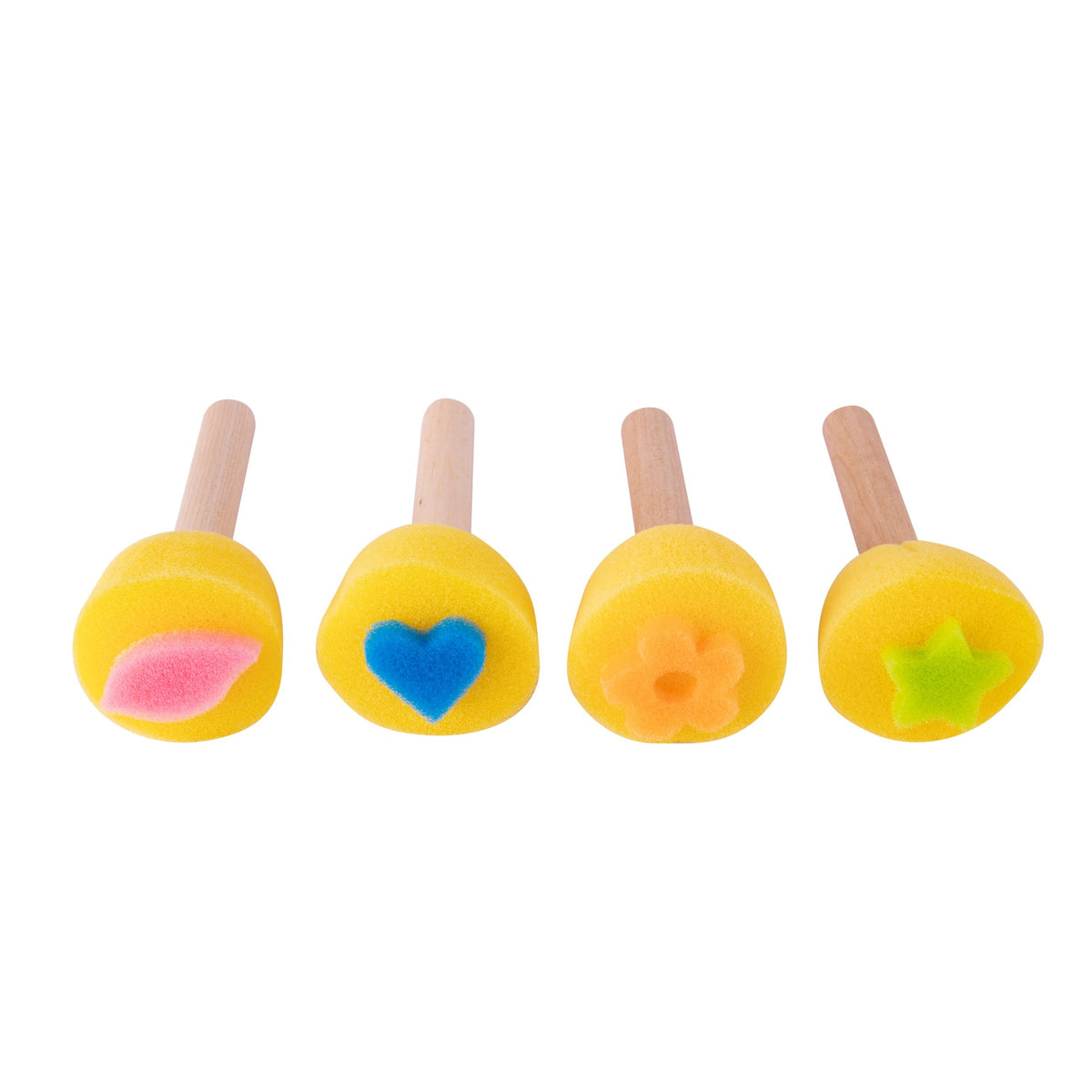 חותמות ספוג עם ידיץ עץ - 10יח