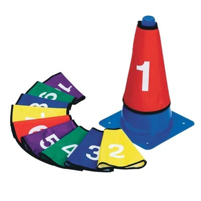 שרוולי מספרים לקונוסים – סט מספרים 1–10