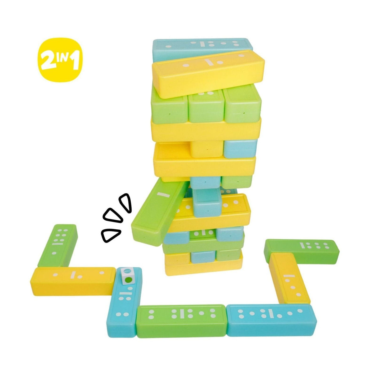 משחק דומינו + ג’אנגה ענק 30 חלקים +קובייה