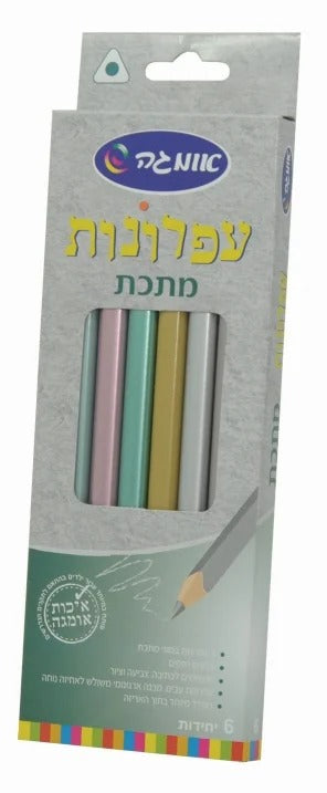 עפרונות מתכת משולשים עבים 6 יח' - אומגה